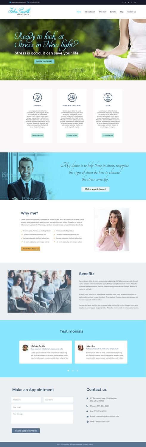 Web Design by chandrayaan.creative for Stress Coach | Design #19139709