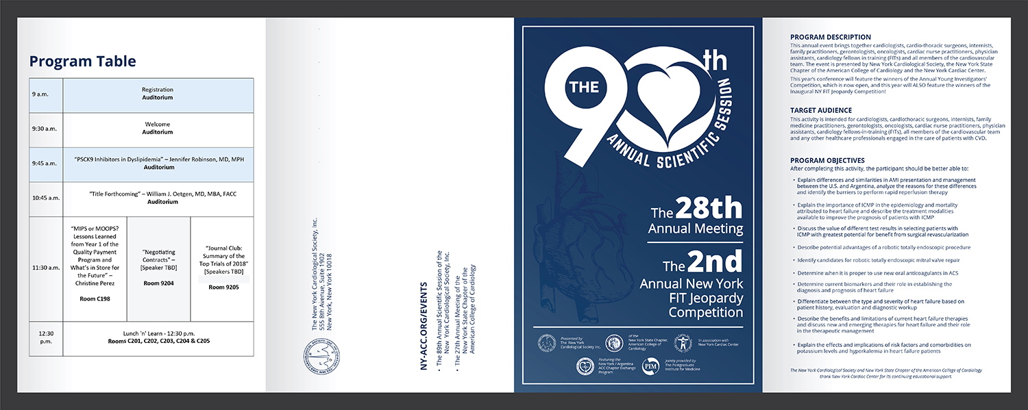 Brochure Design by Deziners Zone for The New York Cardiological Society, Inc. | Design #19139906