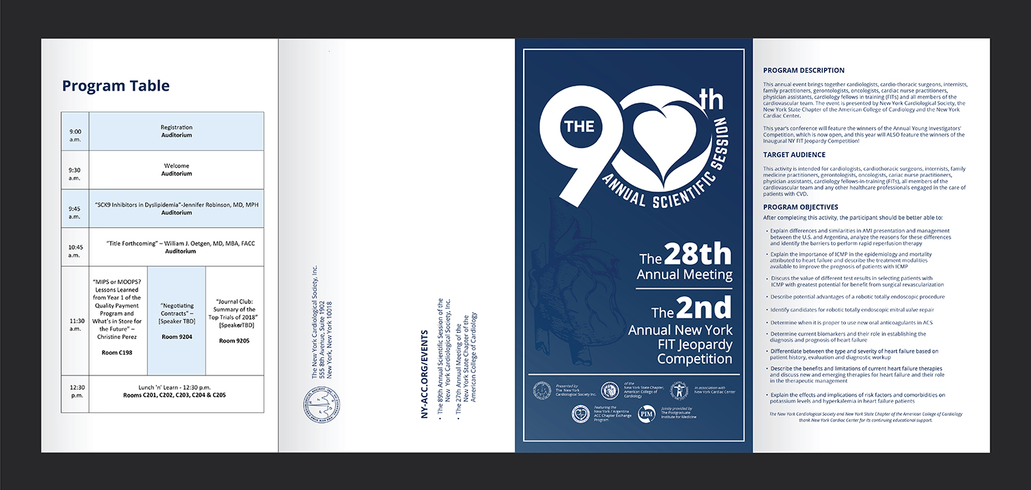 Broschüren-Design von Deziners Zone für The New York Cardiological Society, Inc. | Design #19273539