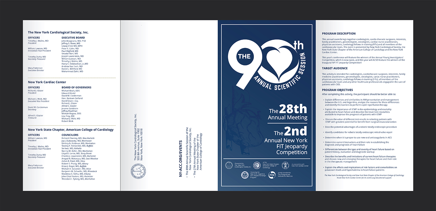 Brochure Design by Deziners Zone for The New York Cardiological Society, Inc. | Design #19292629