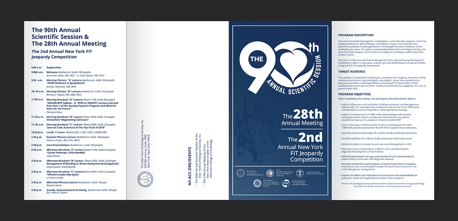 Brochure Design by Deziners Zone for The New York Cardiological Society, Inc. | Design #19292630