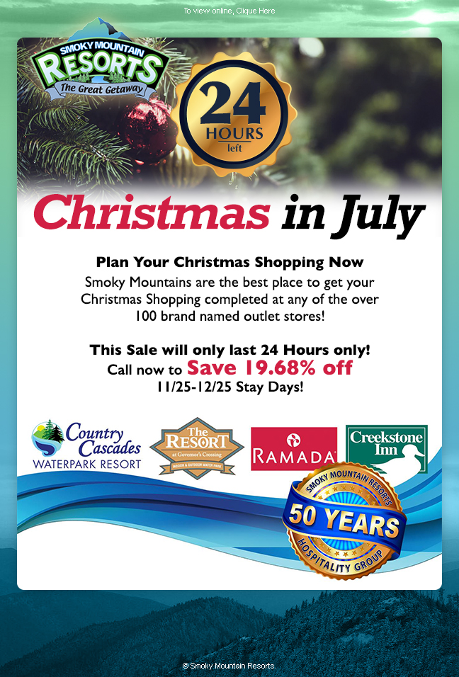 Email Marketing Design by kaue outspace for Smoky Mountain Resorts | Design #19152092