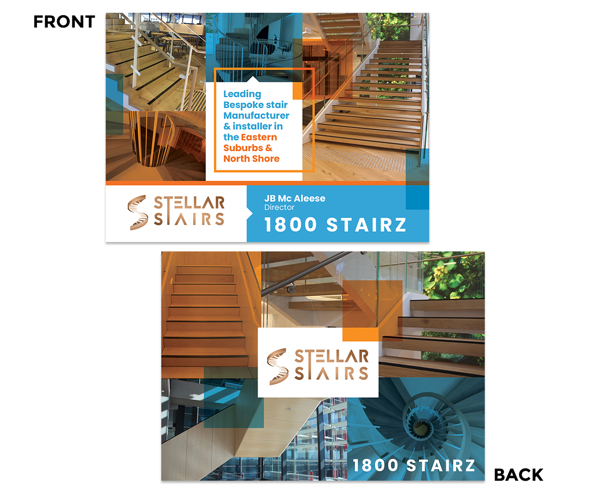 Postcard Design by Maria07 for Stellar Stairs | Design #19139905
