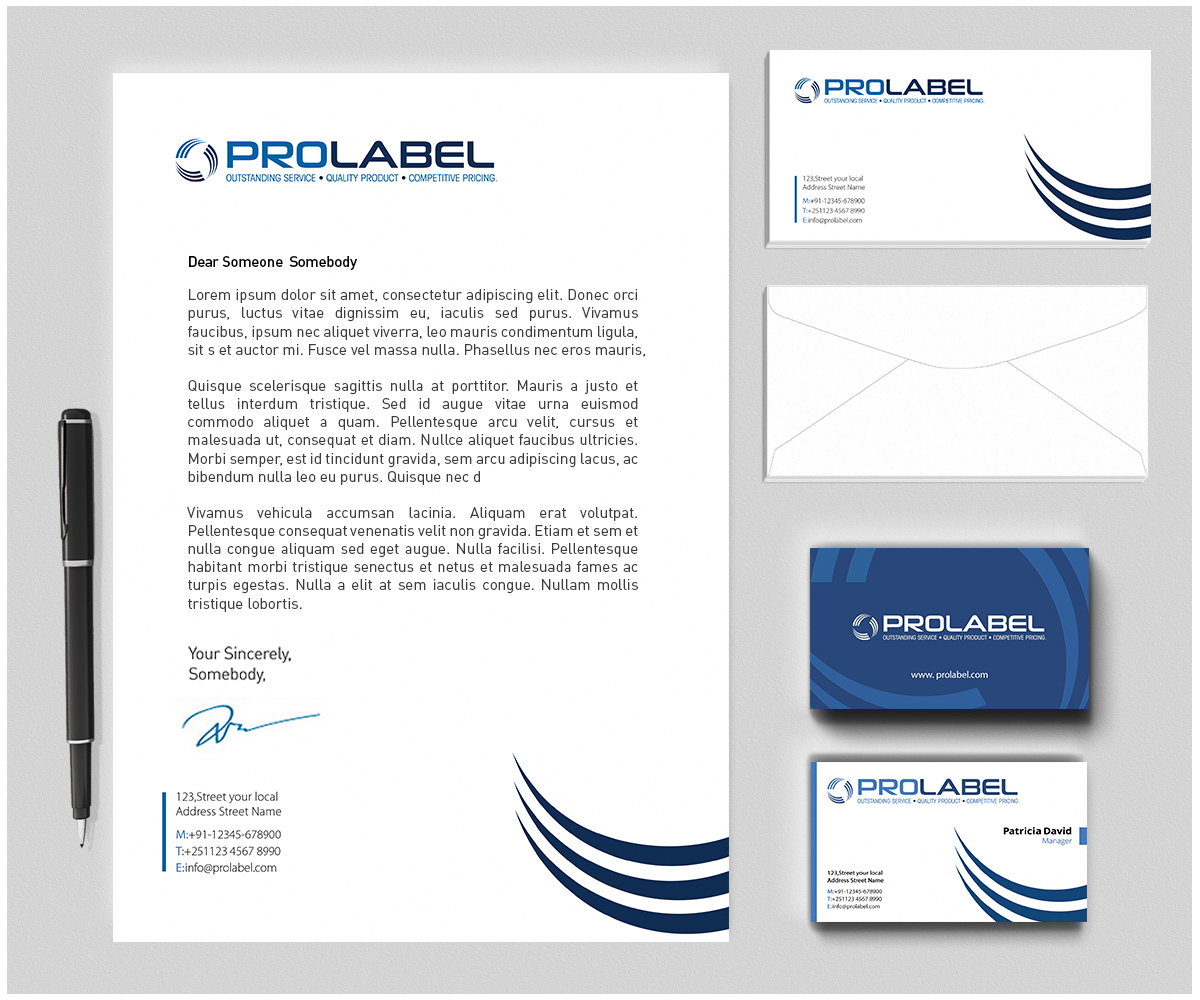 Stationery Design by Mulugeta for ProLabel, Inc. | Design #2859623