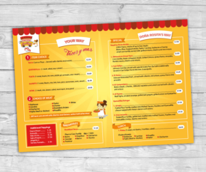 Menu - Pasted on vinyl outside of food truck | Diseño de Menú por AdriQ