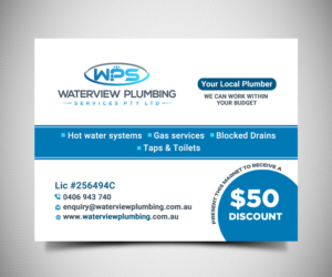 Diseño de Tarjeta de Presentación por Designers Hub para waterview plumbing | Diseño: #19112852