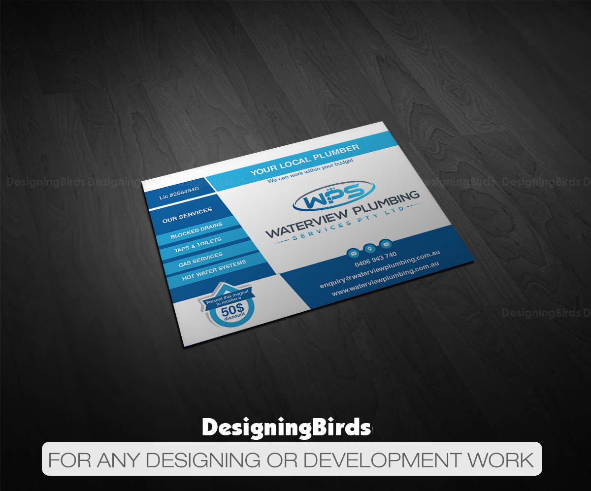 Visitenkarten-Design von Designing Birds für waterview plumbing | Design #19125477
