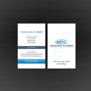 Business Card Design by Creations Box 2015 for waterview plumbing | Design #19131348
