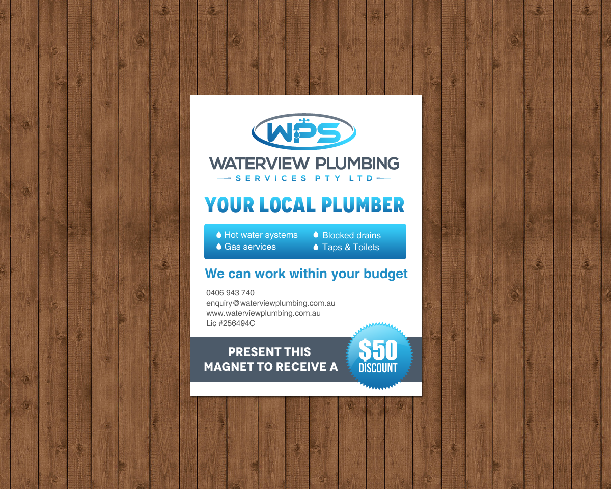 Business Card Design by chandrayaan.creative for waterview plumbing | Design #19116004