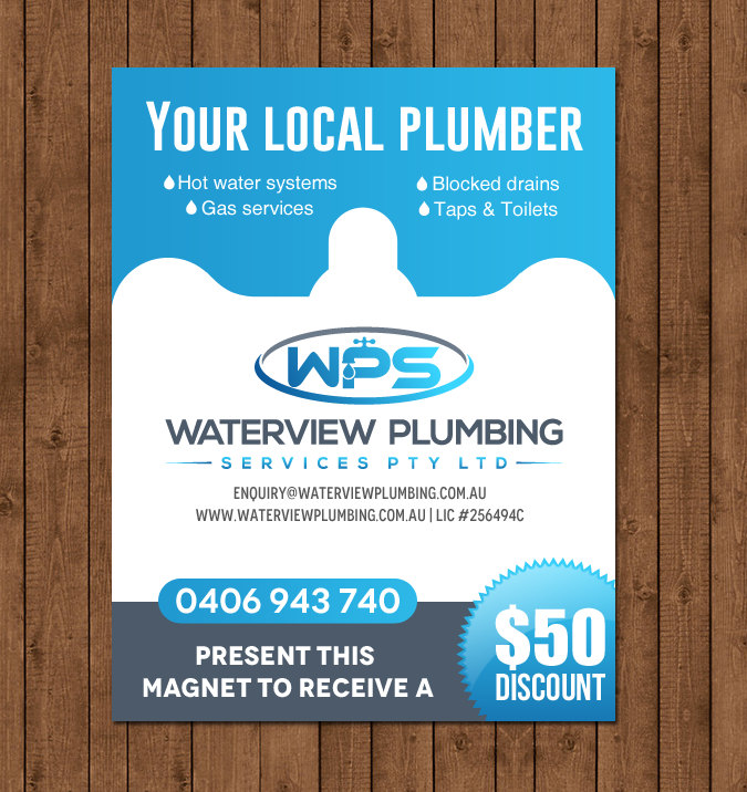 Design de Carte de Visite par chandrayaan.creative pour waterview plumbing | Design #19119858