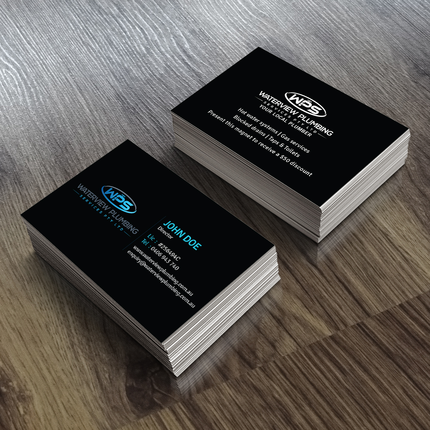 Business Card Design by Creative Jiniya for waterview plumbing | Design #19113841
