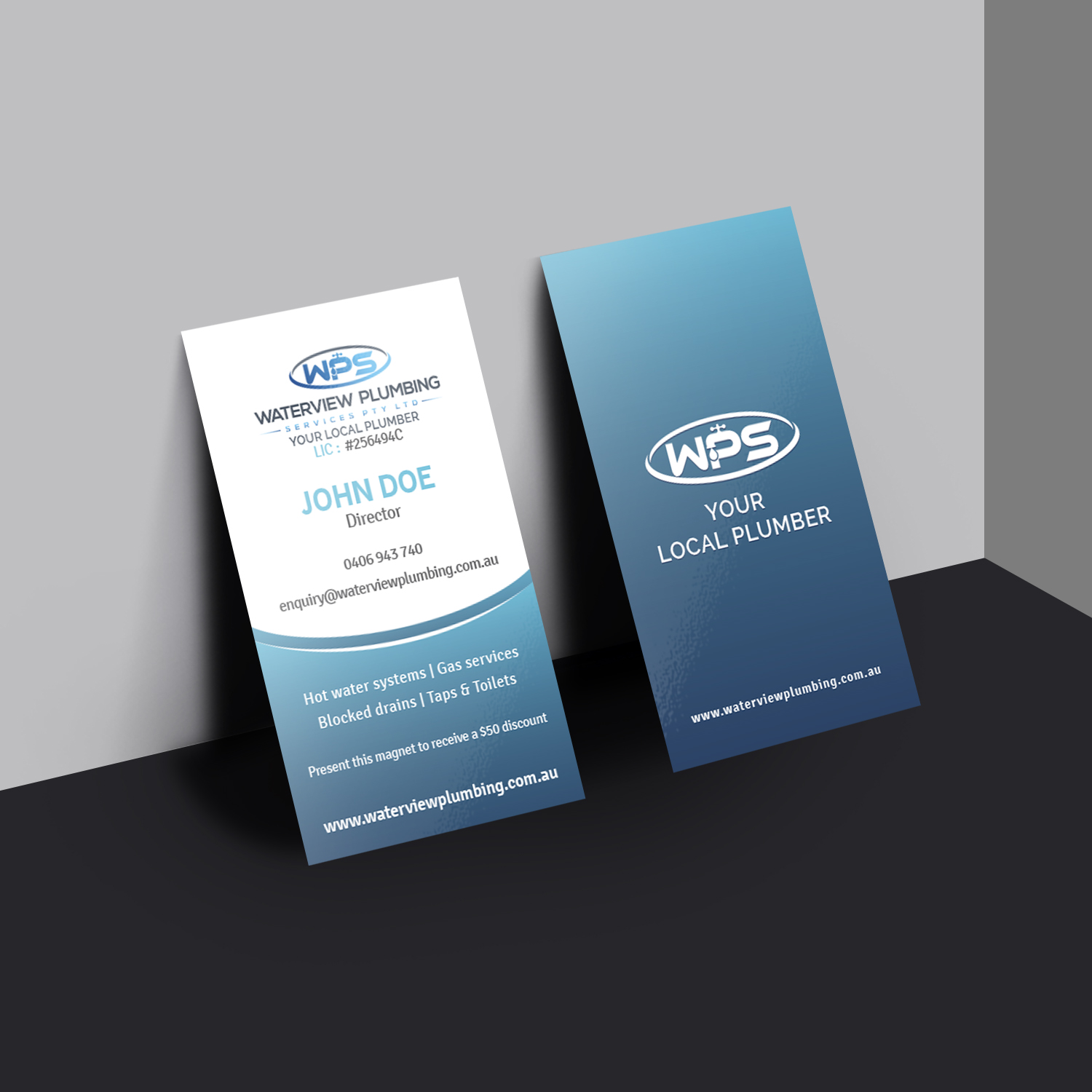 Business Card Design by Creative Jiniya for waterview plumbing | Design #19113842