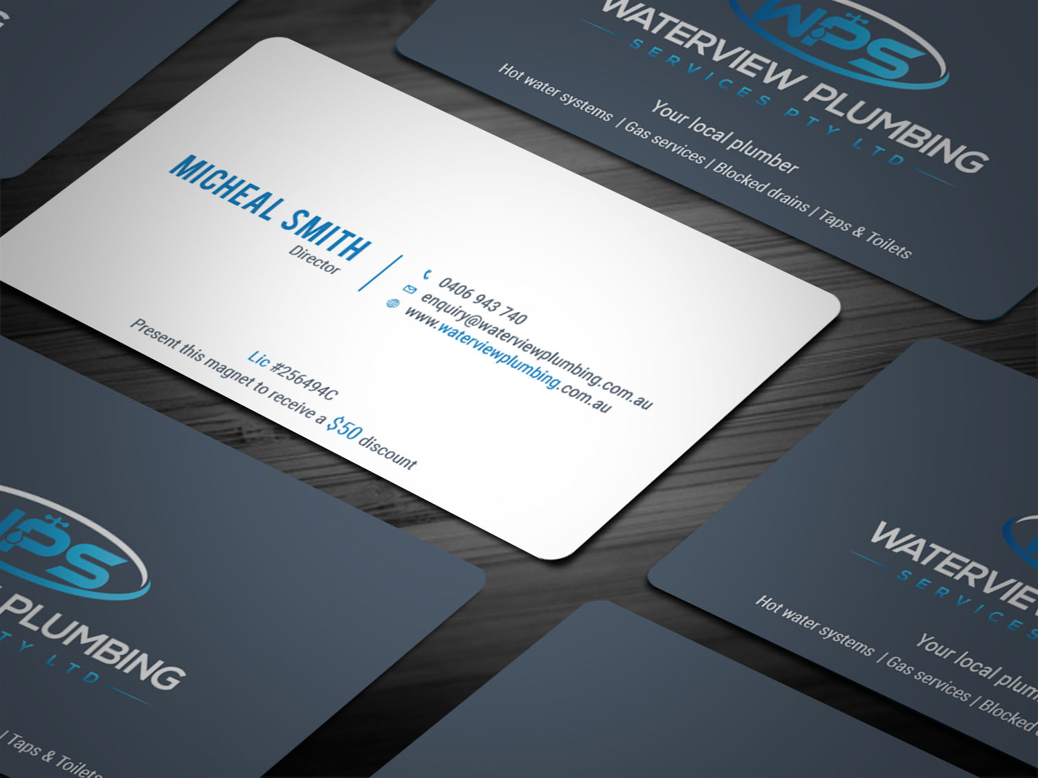 Business Card Design by Tripti Ranjan Gain for waterview plumbing | Design #19110925