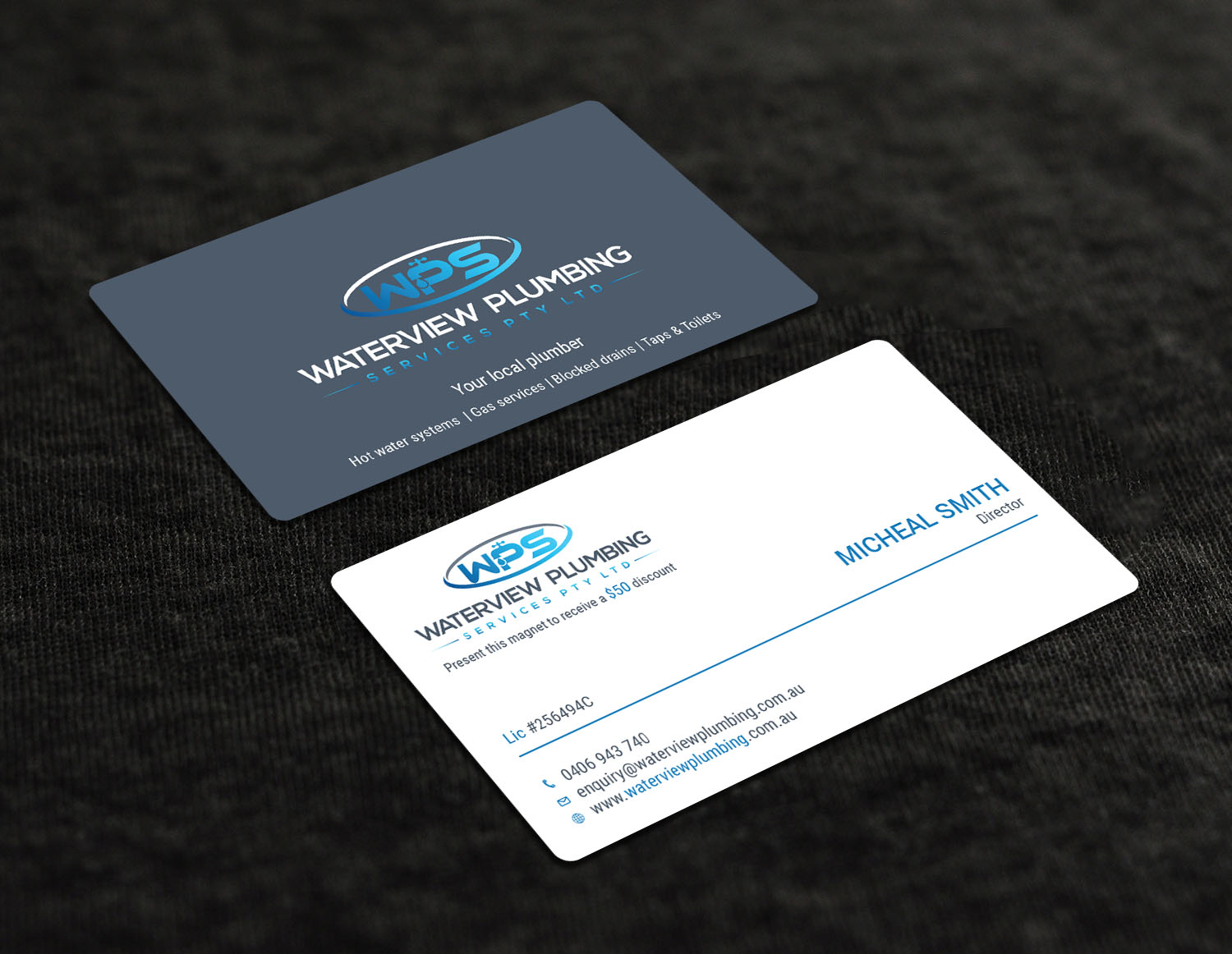Business Card Design by Tripti Ranjan Gain for waterview plumbing | Design #19110943