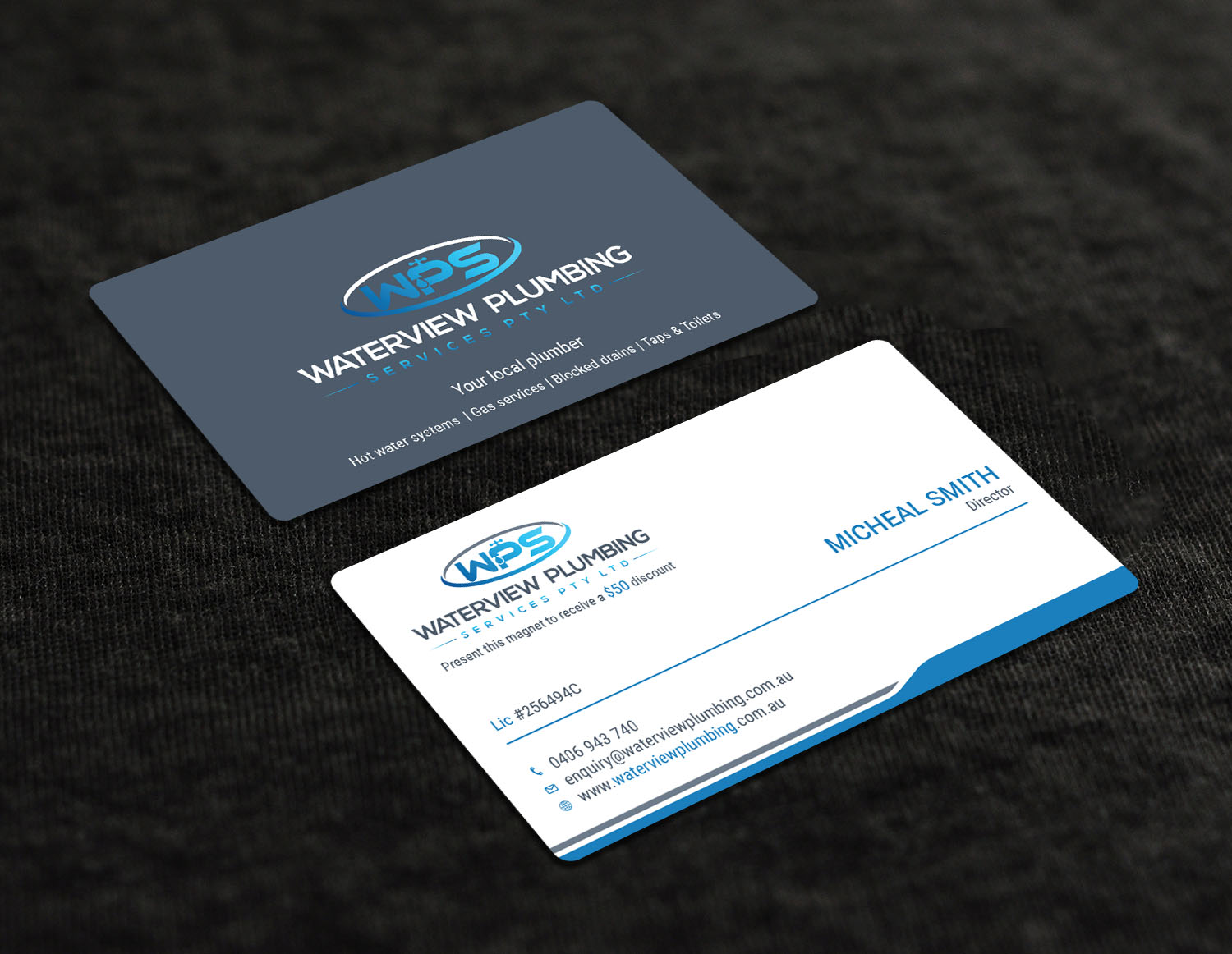 Business Card Design by Tripti Ranjan Gain for waterview plumbing | Design #19110947
