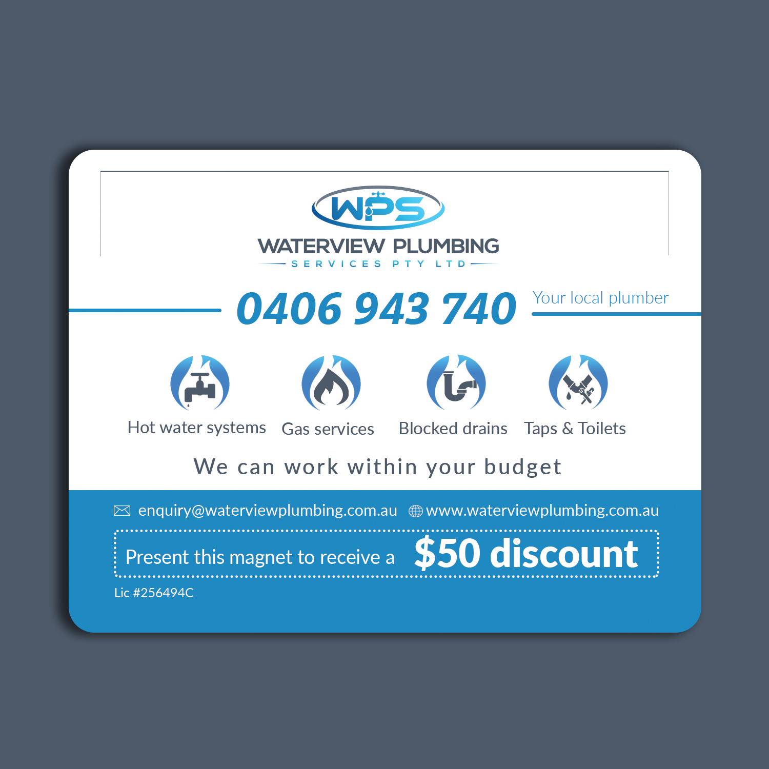 Business Card Design by Mishuy for waterview plumbing | Design #19136432