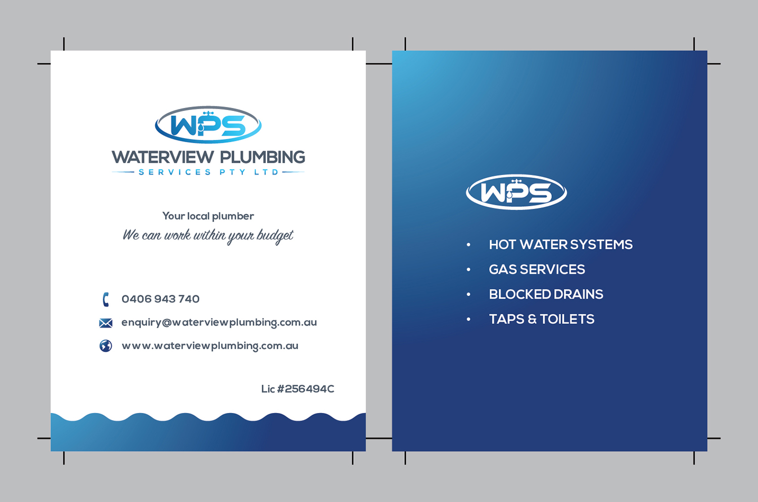Business Card Design by Muhammad Imran 3 for waterview plumbing | Design #19118905