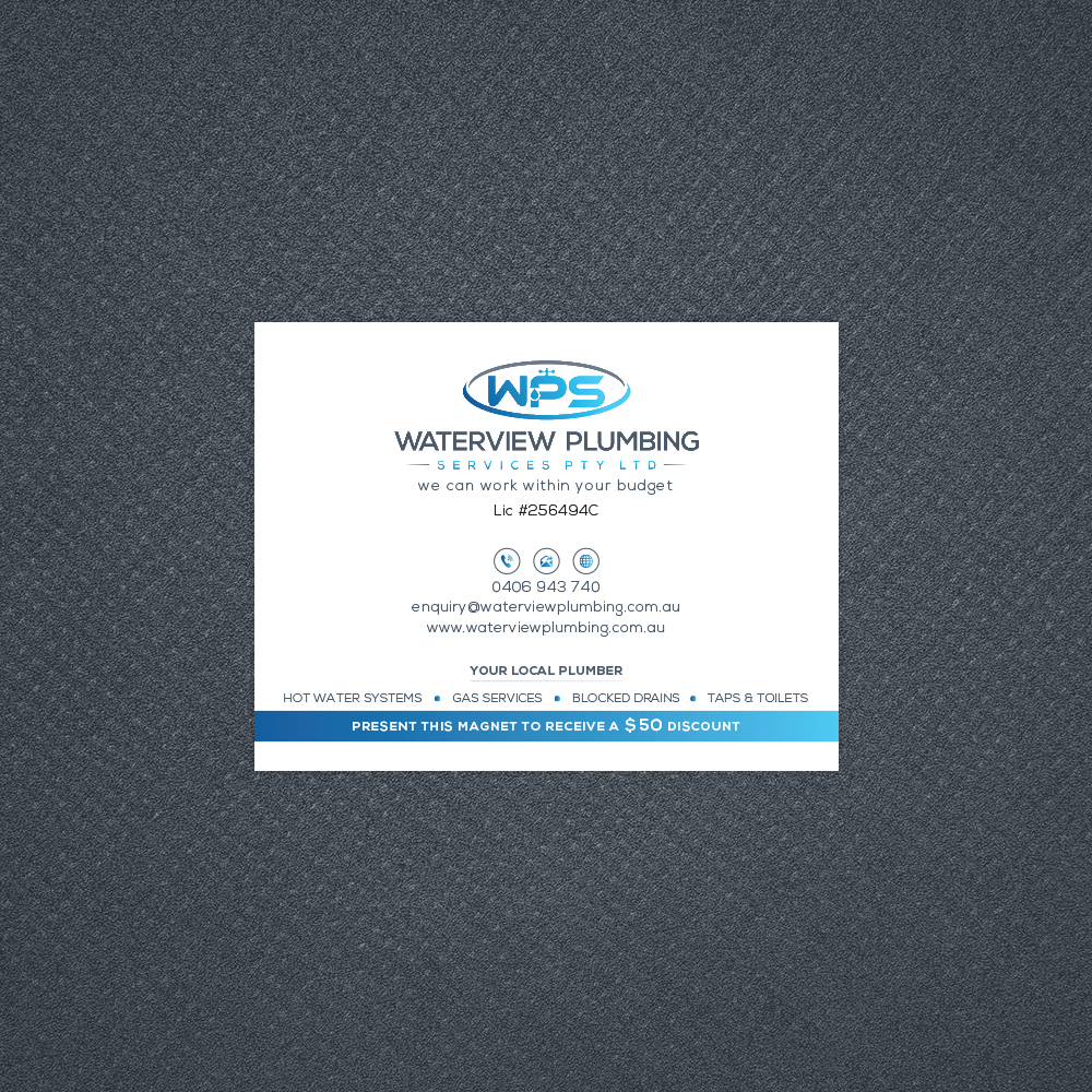 Business Card Design by Bold Pixels for waterview plumbing | Design #19111631