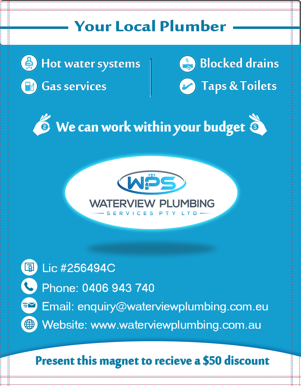 Design de Carte de Visite par Arif Pro pour waterview plumbing | Design #19117734