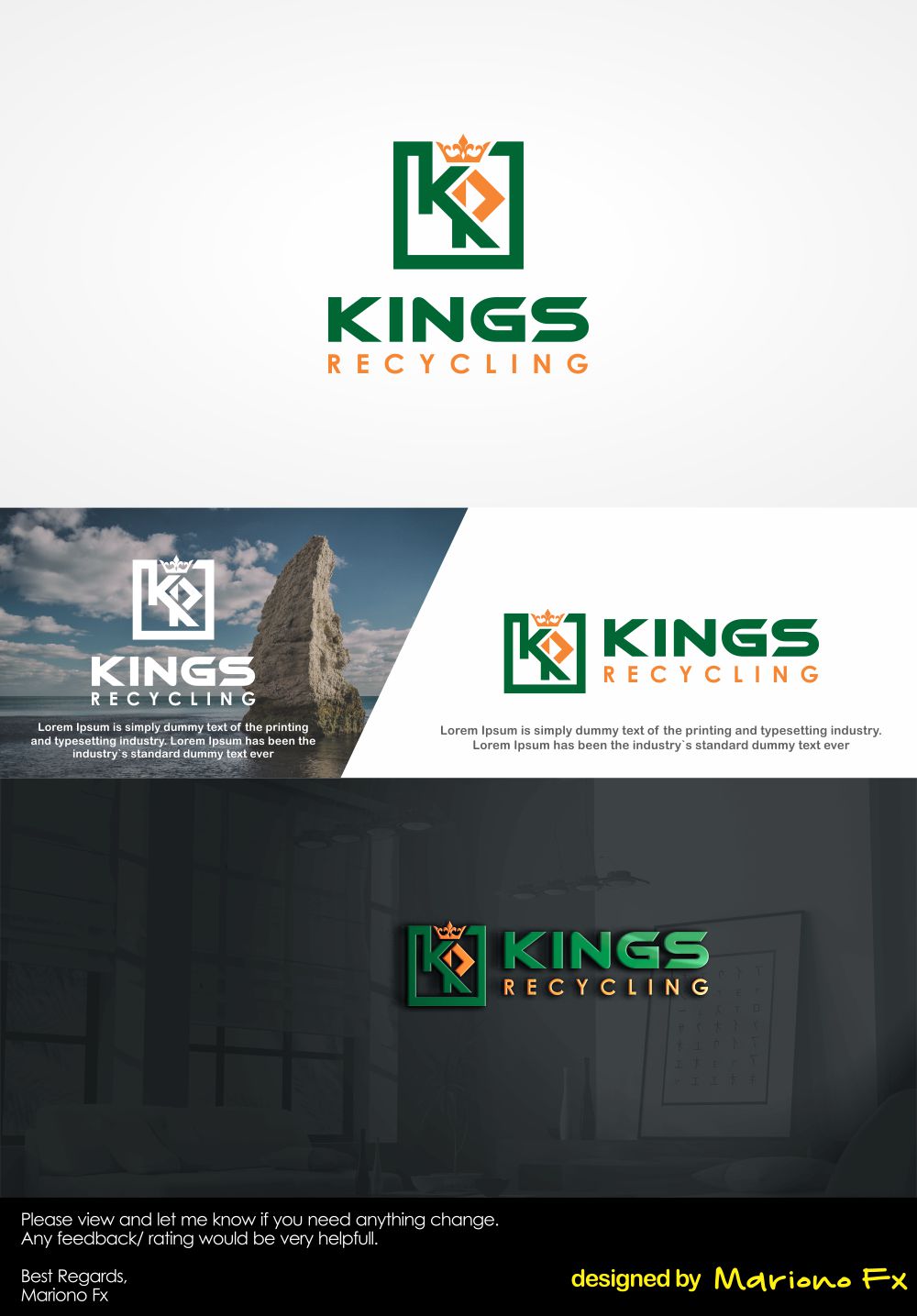 Diseño de Logo por Mariono Fx para Kings recycling  | Diseño #19114843