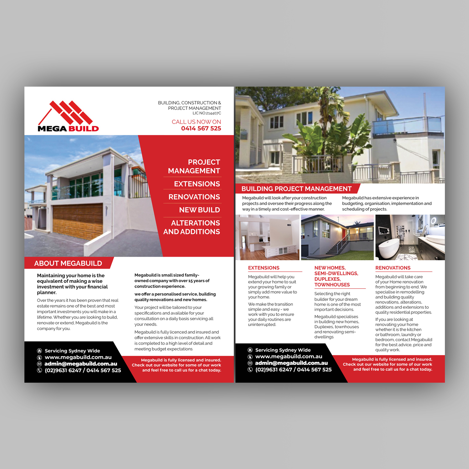 Flyer Design by Mariyam Khan for Megabuild Pty Ltd | Design #19241168