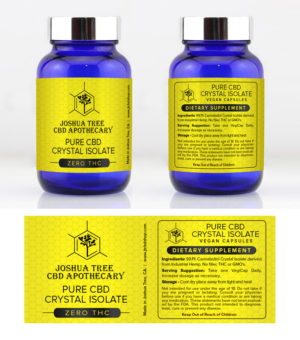 Joshua Tree CBD Apothecary needs label for CBD capsule bottles | Diseño de Etiqueta por SAI DESIGNS