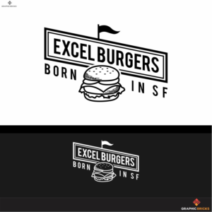 Excel Burgers / with the sign in the picture (In middle) / Born in SF (in the bottom of the logo) | Design de Logo par Graphic Bricks