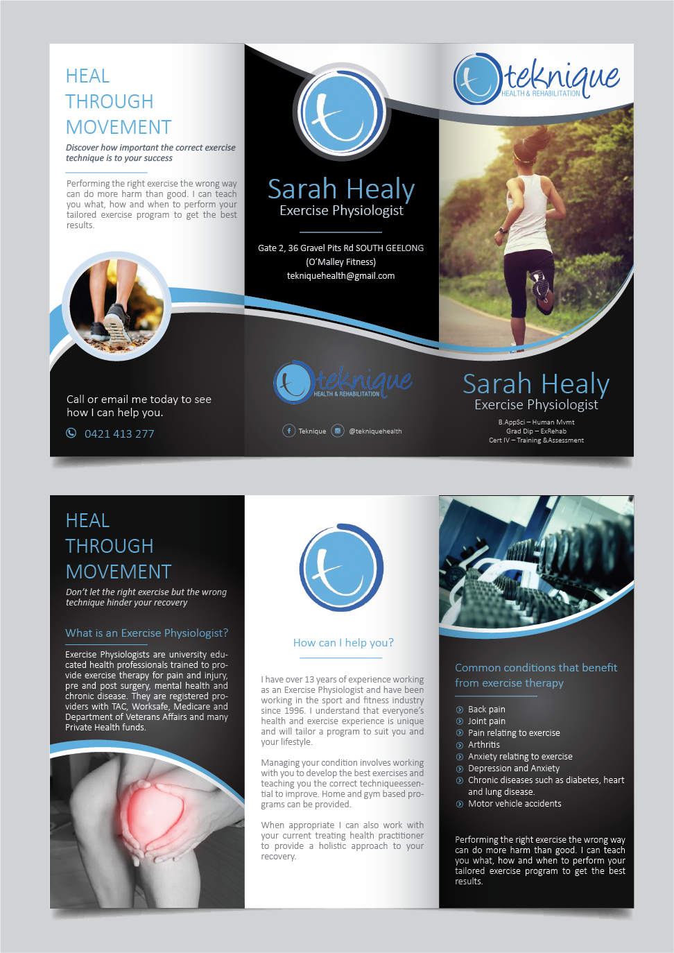 Flyer Design by alex989 for Teknique Health & Rehabilitation | Design #19190996