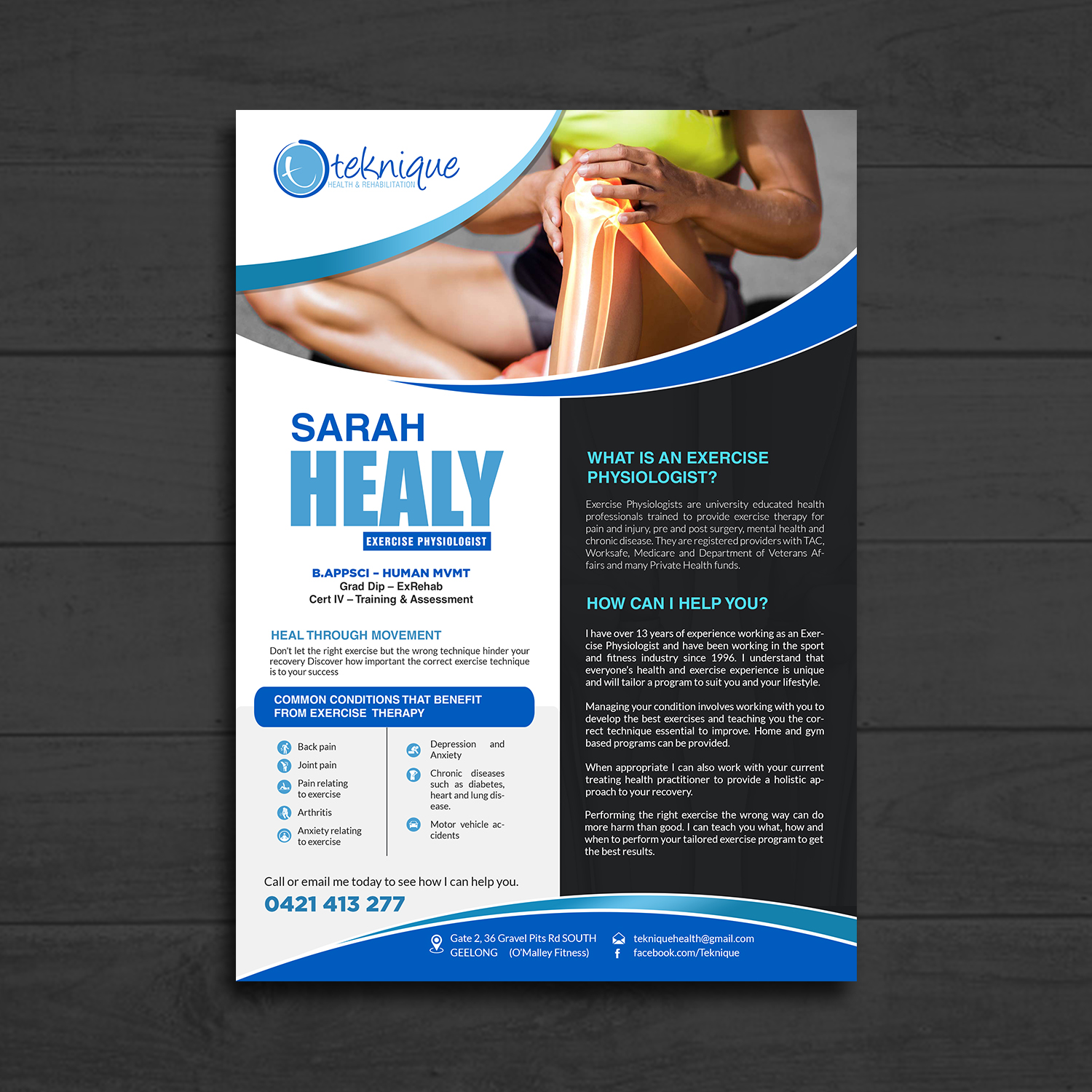 Flyer Design by debdesign for Teknique Health & Rehabilitation | Design #19179848