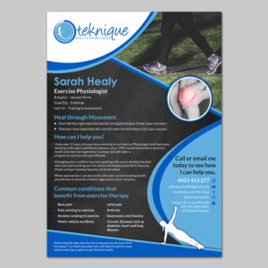 Flyer Design by Schöpfer for Teknique Health & Rehabilitation | Design: #19184042