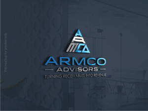 underneath the ARMCO triangle logo, spell out the words ARMCO Advisors.  The tagline is, 