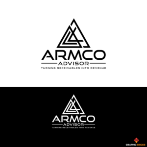 underneath the ARMCO triangle logo, spell out the words ARMCO Advisors.  The tagline is, 