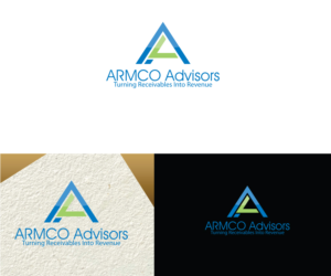 underneath the ARMCO triangle logo, spell out the words ARMCO Advisors.  The tagline is, 
