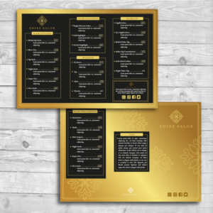Hair Salon using organic products looking for AWSOME new menu's!! | Diseño de Menú por AdriQ