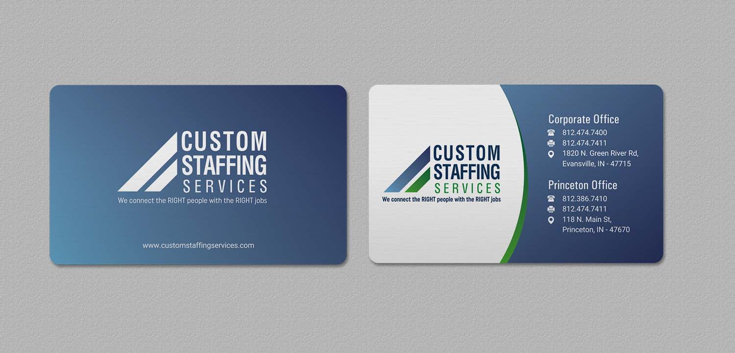 Design de Carte de Visite par INDIAN_Ashok pour Custom Staffing Services | Design #19146522