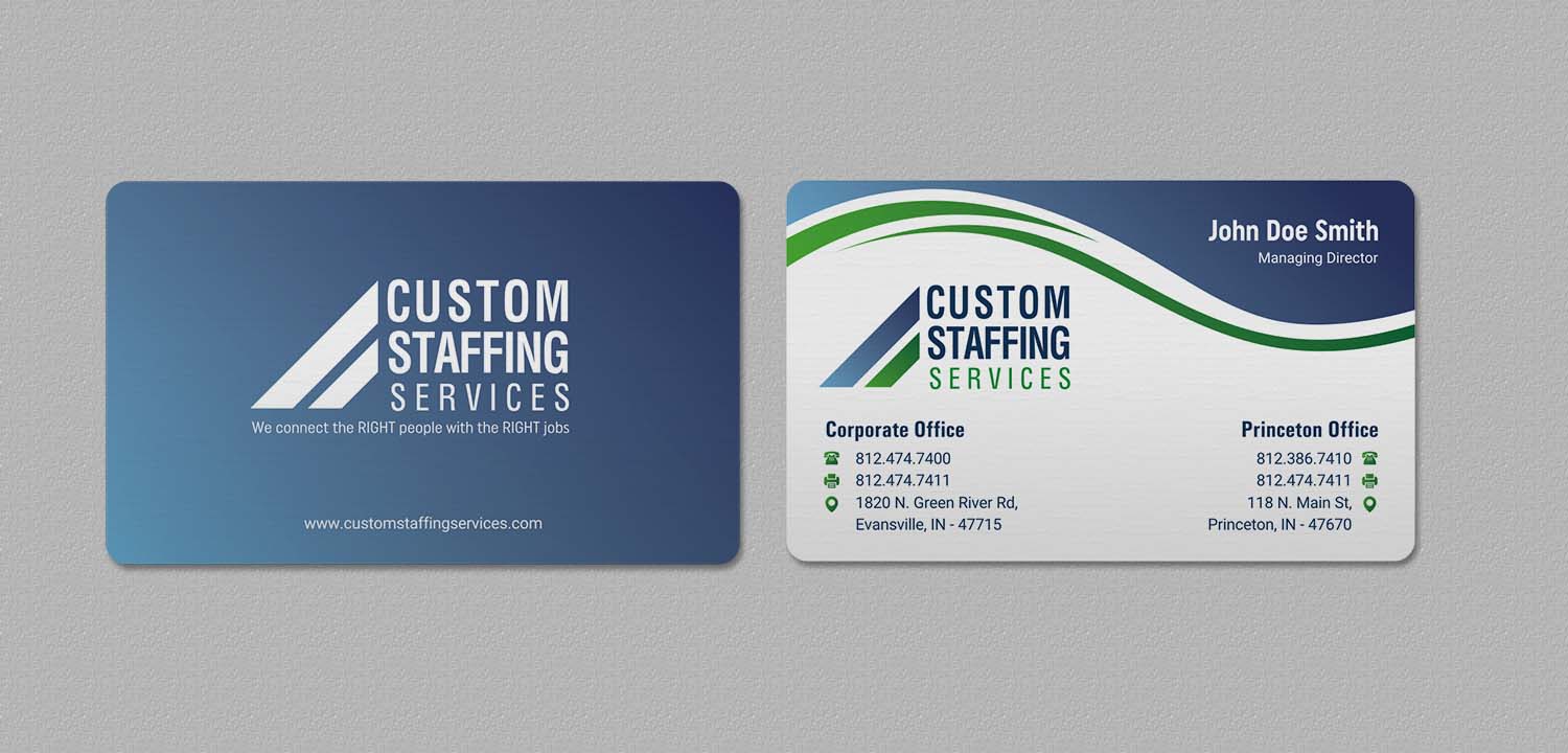 Design de Carte de Visite par INDIAN_Ashok pour Custom Staffing Services | Design #19146524