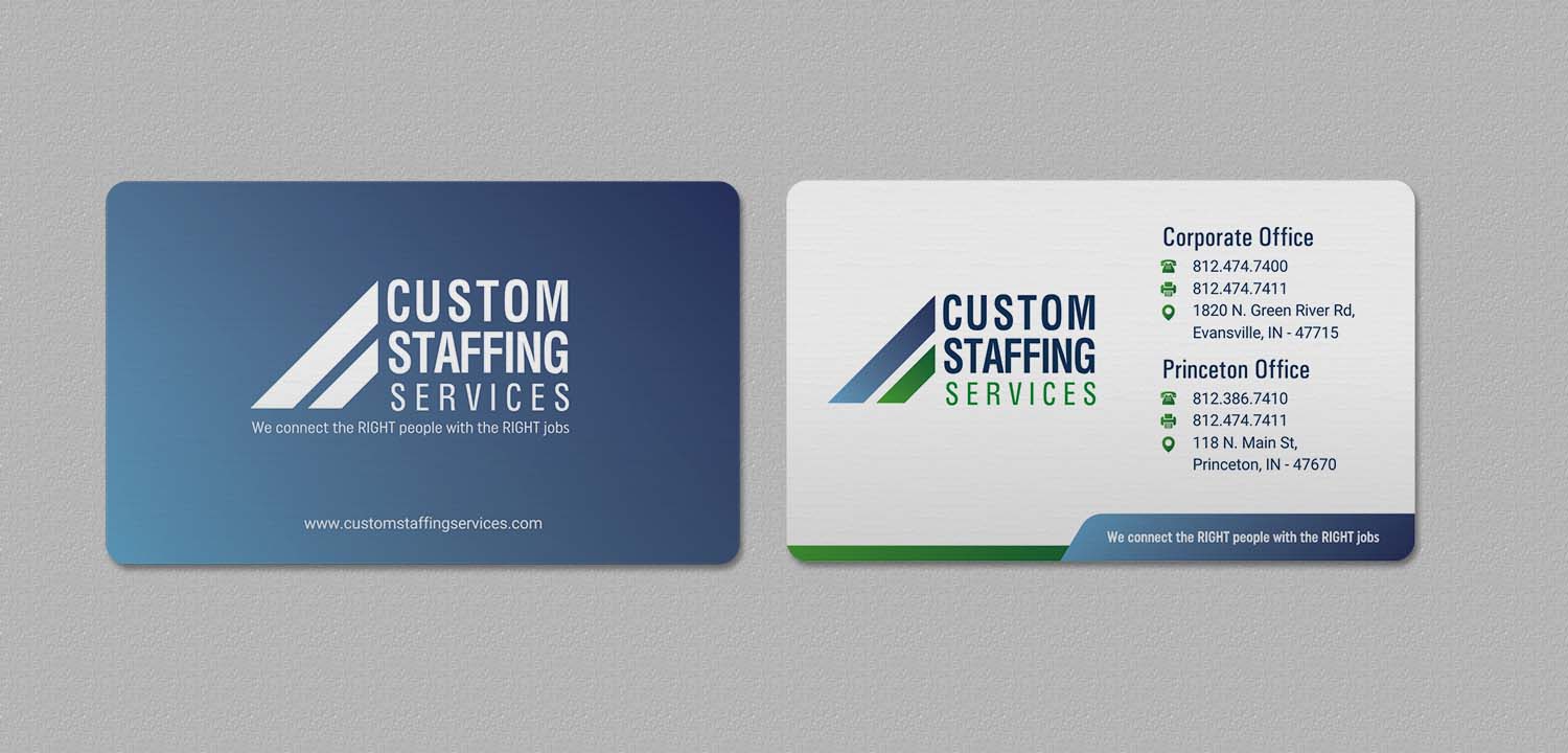 Design de Carte de Visite par INDIAN_Ashok pour Custom Staffing Services | Design #19146534
