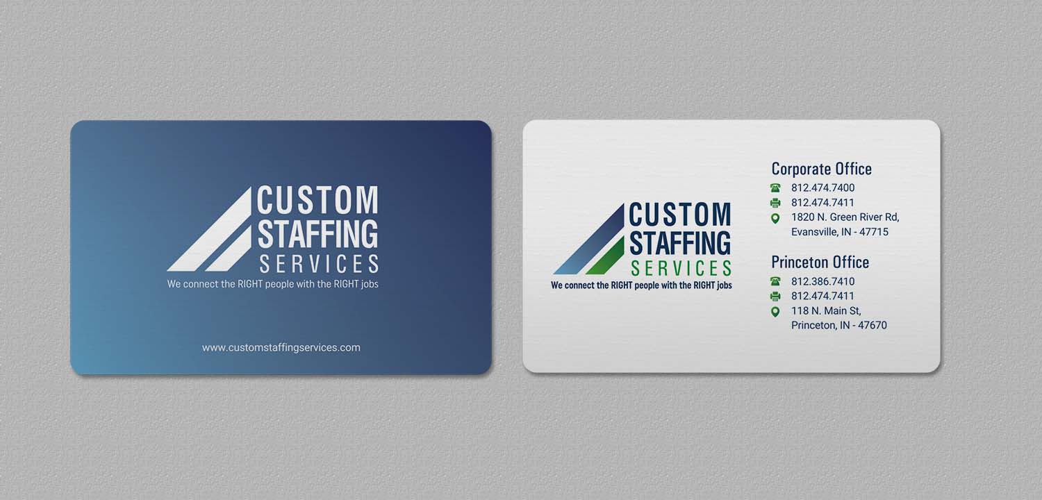 Diseño de Tarjeta de Presentación por INDIAN_Ashok para Custom Staffing Services | Diseño #19146535