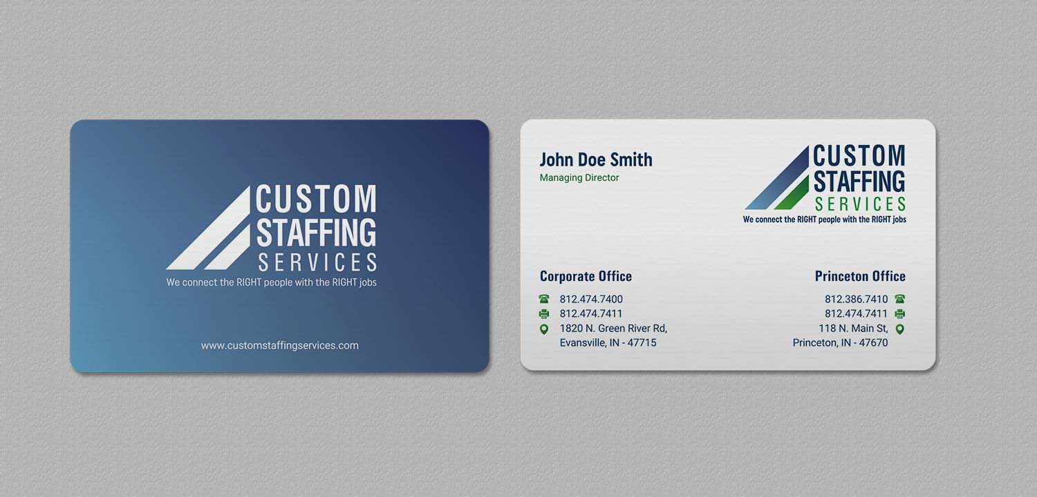 Design de Carte de Visite par INDIAN_Ashok pour Custom Staffing Services | Design #19146536