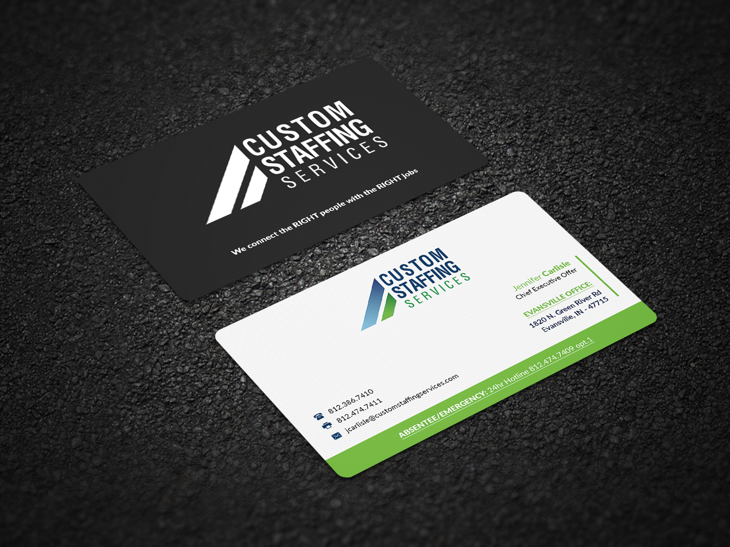 Diseño de Tarjeta de Presentación por Pointless Pixels India para Custom Staffing Services | Diseño #19143073