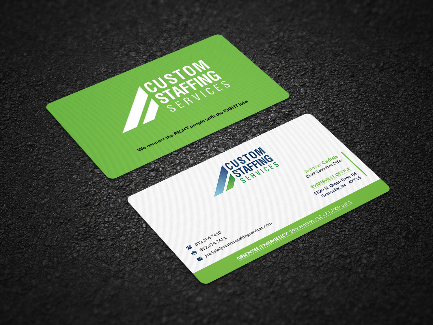 Diseño de Tarjeta de Presentación por Pointless Pixels India para Custom Staffing Services | Diseño #19143074