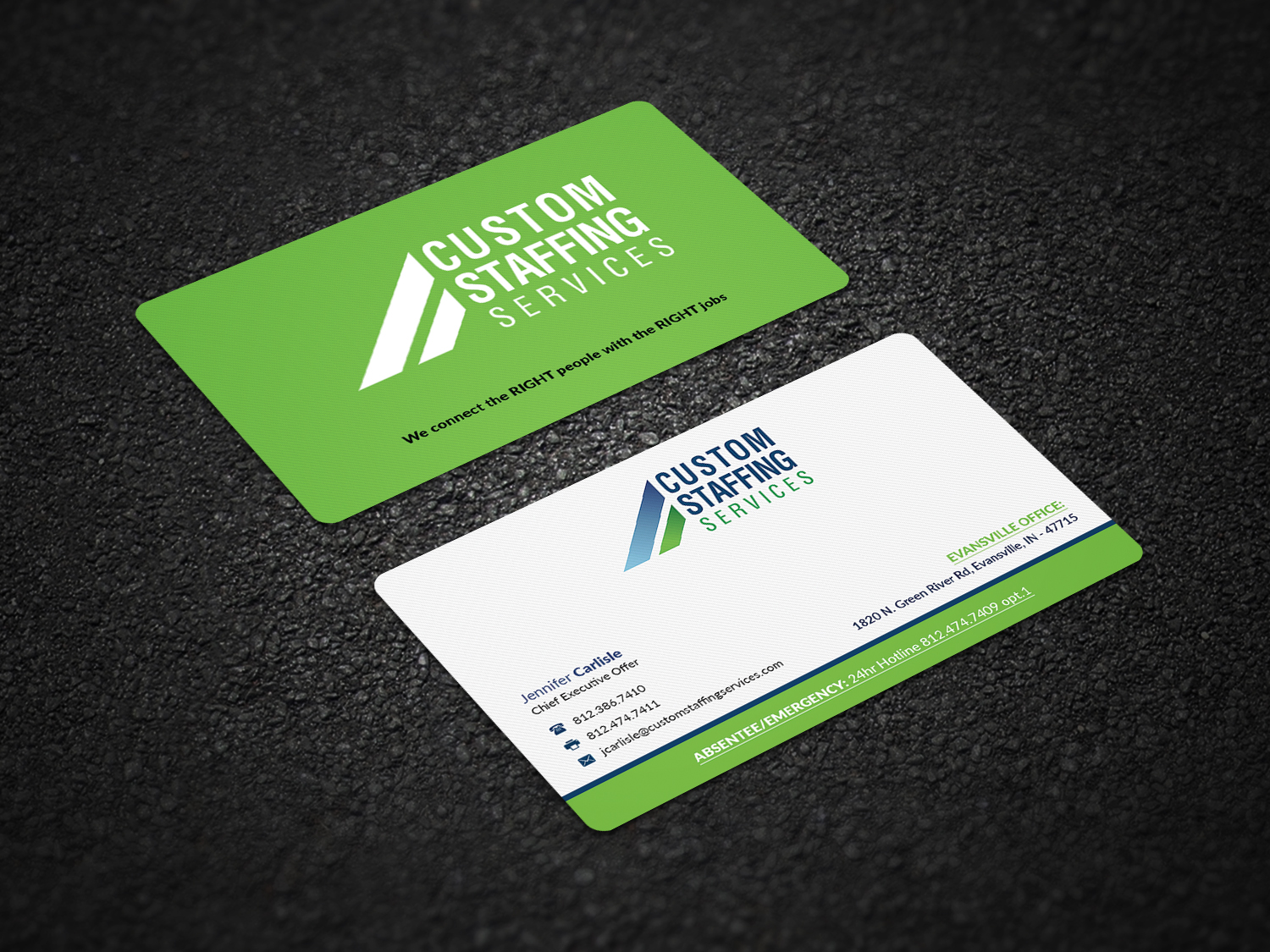 Diseño de Tarjeta de Presentación por Pointless Pixels India para Custom Staffing Services | Diseño #19143167