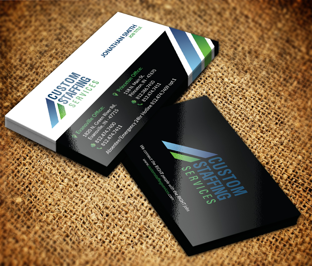 Business Card Design by Sarmishtha Chattopadhyay_loginchange for Custom Staffing Services | Design: #19144648