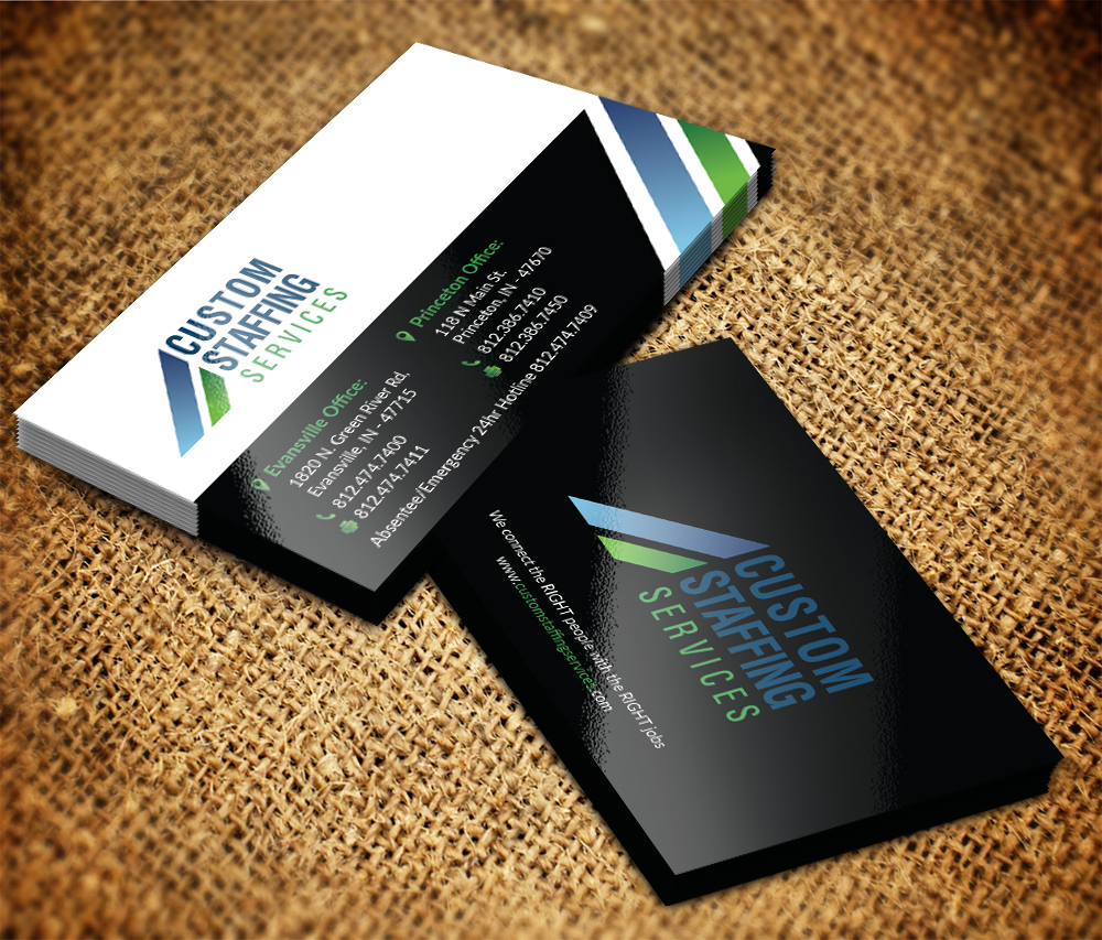 Design de Carte de Visite par Sarmishtha Chattopadhyay_loginchange pour Custom Staffing Services | Design #19211897