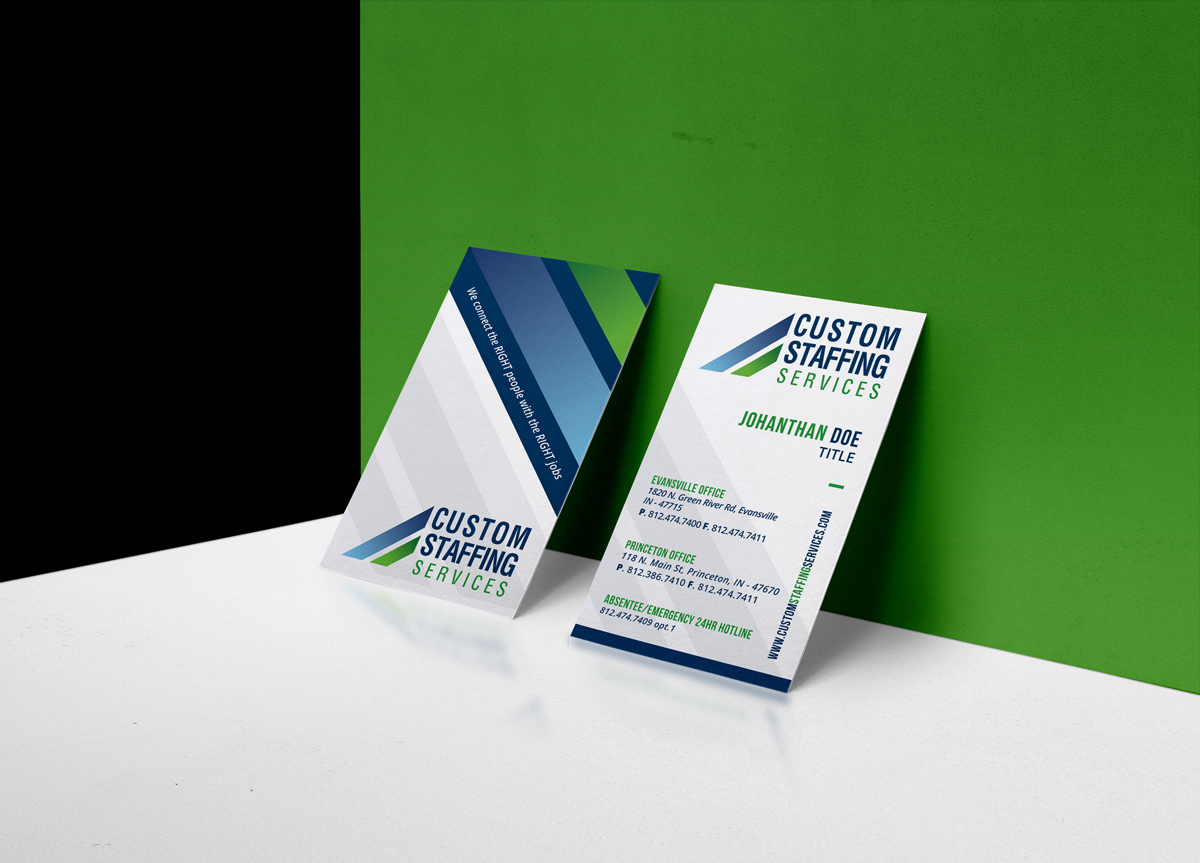 Business Card Design by JK18 for Custom Staffing Services | Design #19163211
