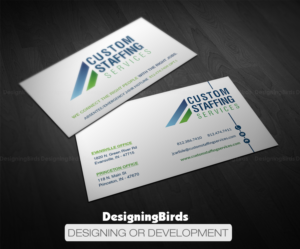 Visitenkarten-Design von Designing Birds für Custom Staffing Services | Design: #19156686