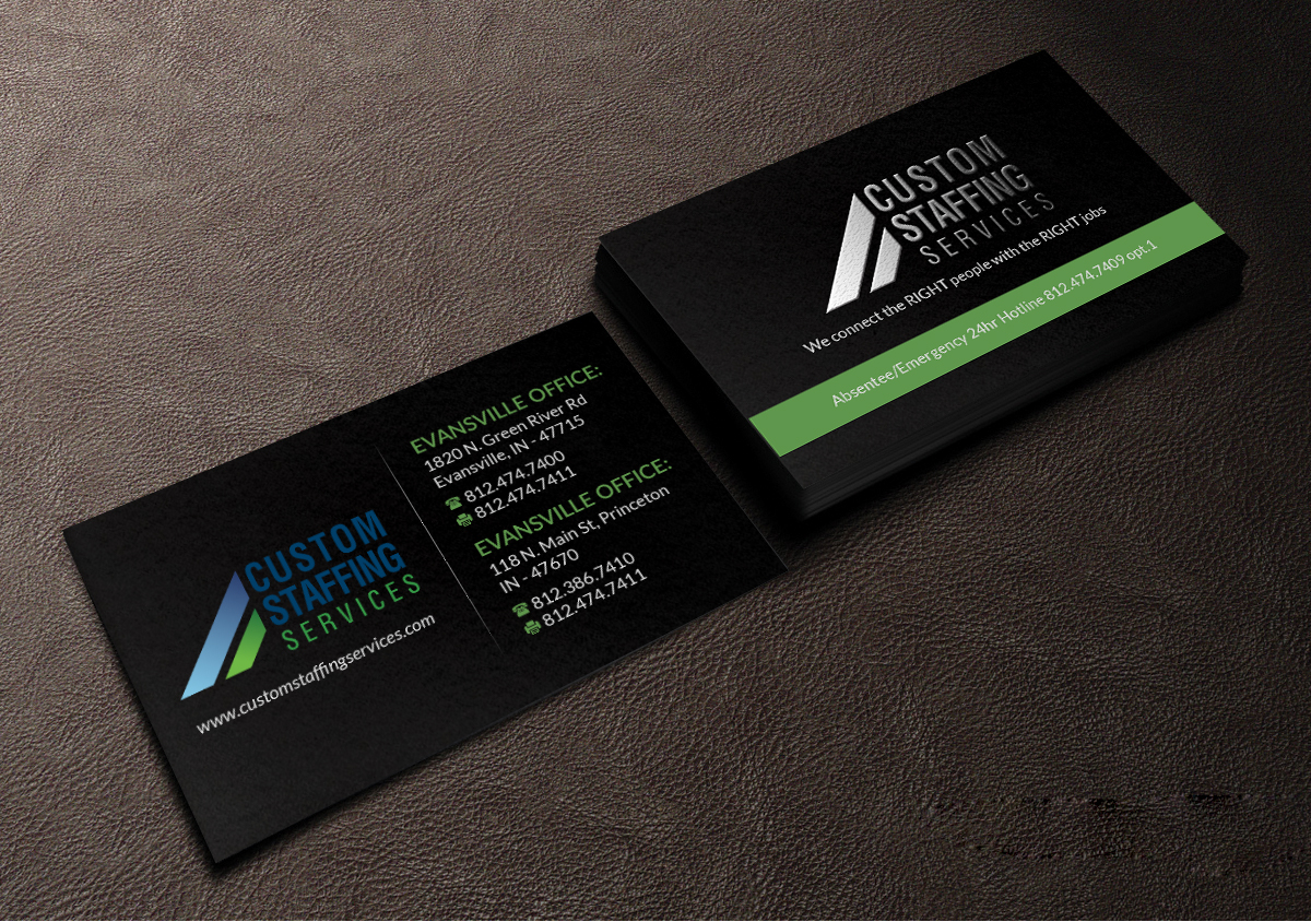 Business Card Design by Creations Box 2015 for Custom Staffing Services | Design #19153196
