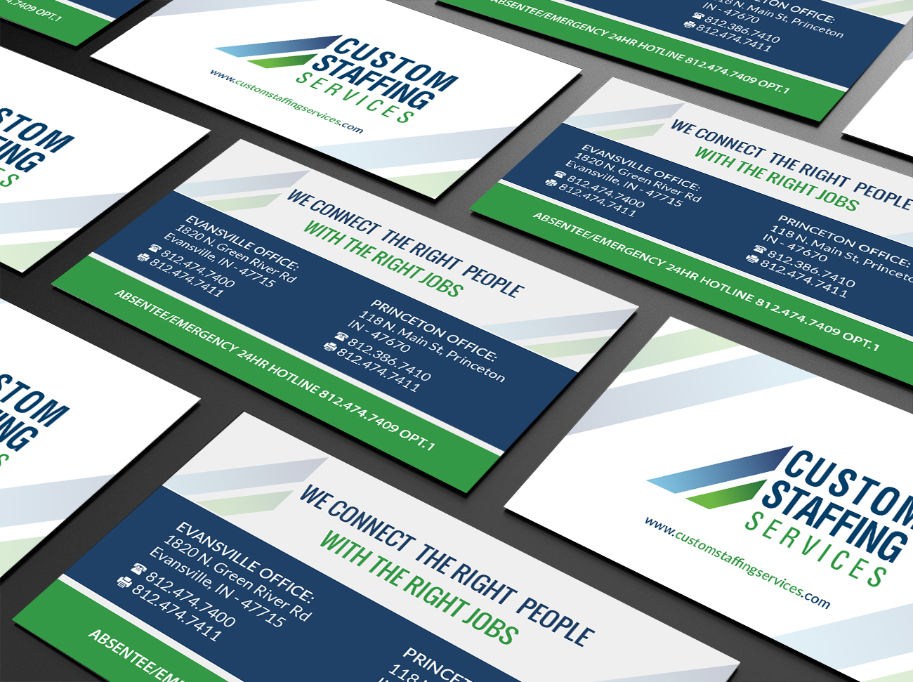 Business Card Design by Creations Box 2015 for Custom Staffing Services | Design #19153203