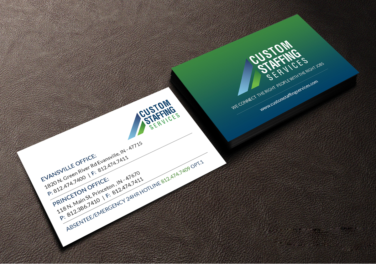 Visitenkarten-Design von Creations Box 2015 für Custom Staffing Services | Design #19153205