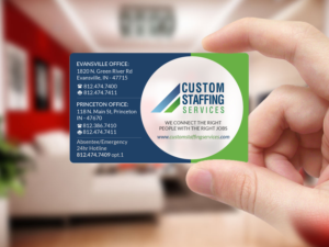 Business Card Design by Creations Box 2015 for Custom Staffing Services | Design: #19153220